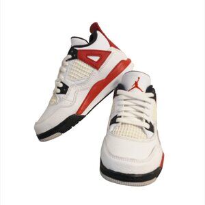 Nike Air Jordan 4 Retro Red Cement Shoe Sneakers BQ7669-161 Boys Size 11.5C
